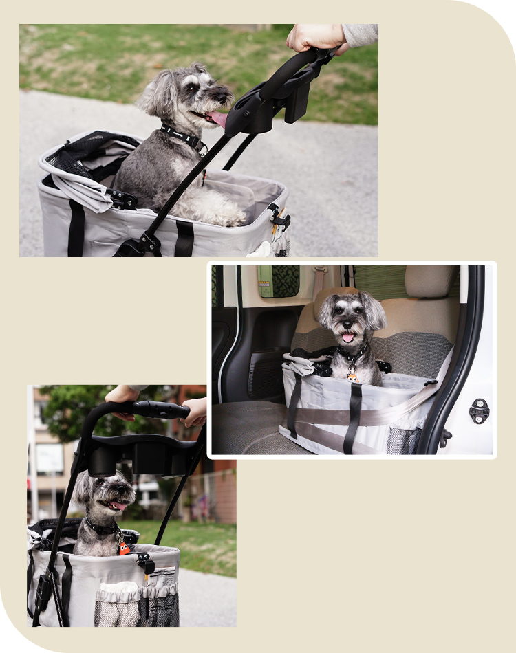 ペットカート 折りたたみ 4輪 分離式 対面式 取り外し可能 ミニ 多頭