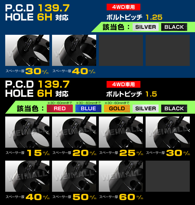 ワイドトレッドスペーサー 50mm PCD114.3 5H P1.25 ホイール